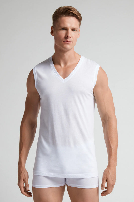 100% Extrafine Superior Cotton V-Neck Tank Top