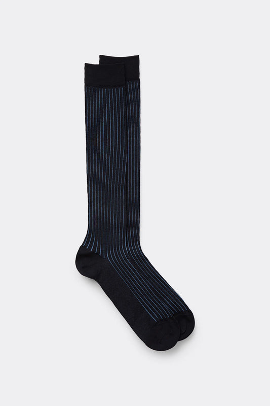 Ribbed Lisle Cotton Long Socks