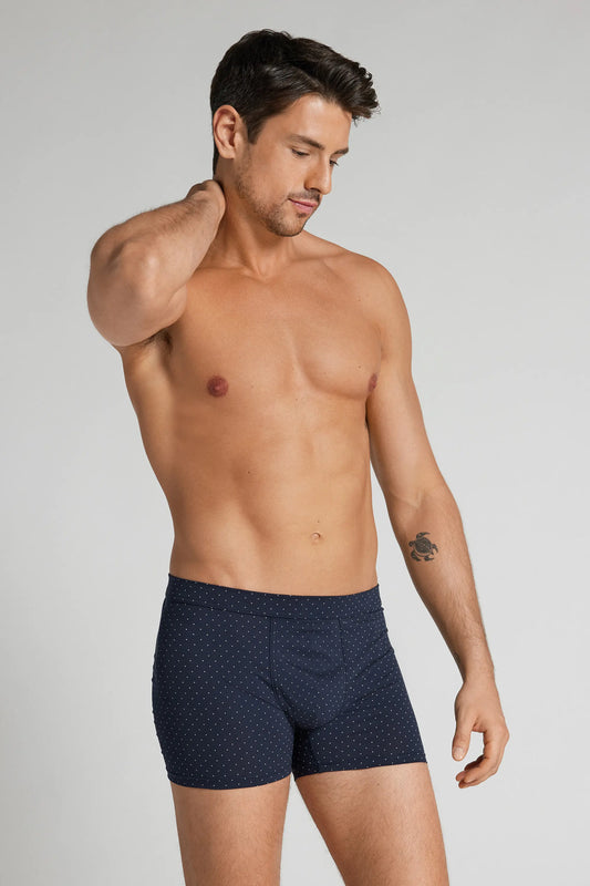Mercerized Cotton Boxers with Polka Dot Print filo Premium