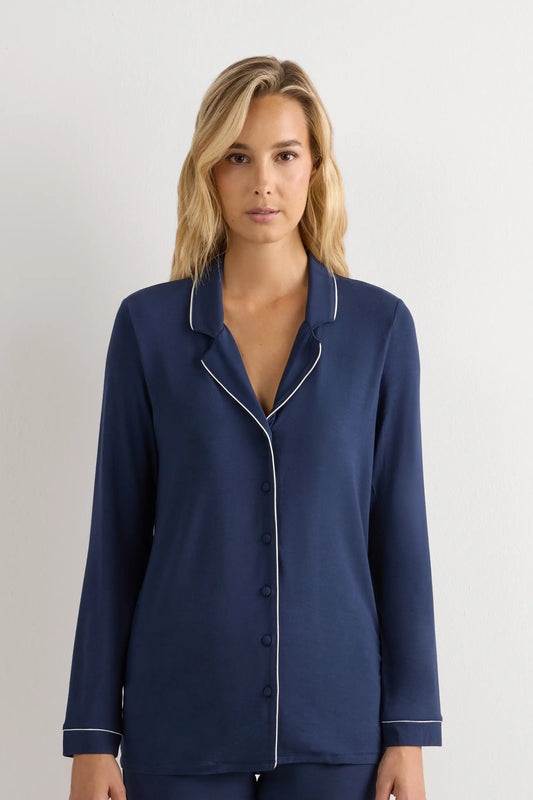 Long-Sleeve Micromodal Pajama Top
