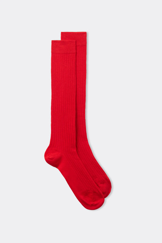Ribbed Soft Cotton Knee Socks