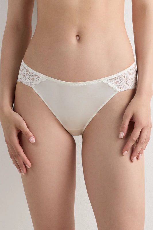 Lace and Silk Bikini Briefs